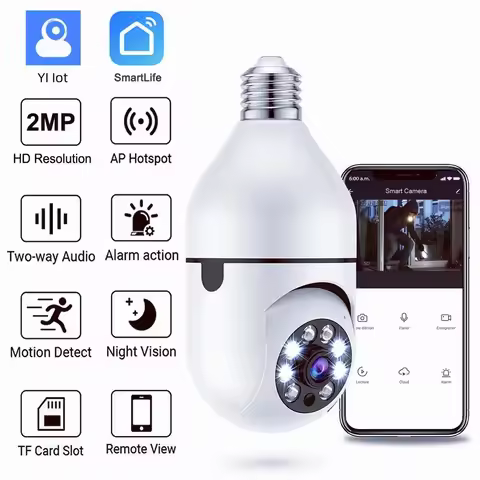 YI IOT 5G Wifi E27 Bulb 2MP Surveillance Camera IPTV Night Vision Automatic Human Tracking Smart Hom