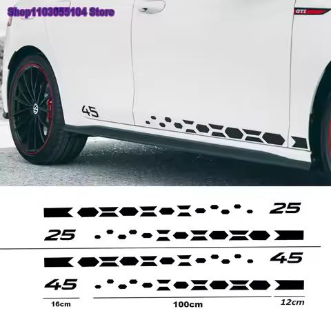 2pcs KK Car side body sticker For VW Volkswagen mk6 mk8 polo 6 golf 8 GTI Clubsport 45 Edition 25 Au