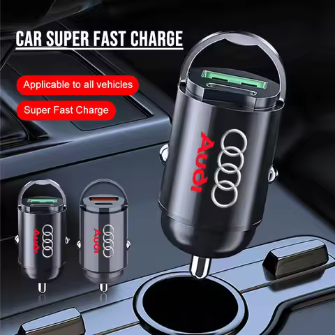 1Pcs Car Charger USB Type-C Fast Charging Adapter For Audi sline TT Q2 Q3 Q5 Q7 Q8 A3 A4 A5 A6 A7 R8