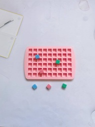 1個小型方形矽膠製冰塊模具,適用於自製巧克力、糖果