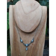 925 Garnet Stone Silver Necklace natural 925 Silver Necklace