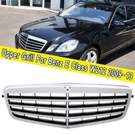 1 ชิ้นด้านหน้าไตกระจังหน้าโครเมี่ยมสีดำสำหรับ Mercedes Benz E คลาส W212 2009-2013 รถอุปกรณ์แต่งรถ