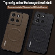 for Motorola Moto G86 Power G86Power MotoG86 Carbon Fiber Hard Case with Magnetic Ring Flexible TPU 