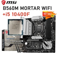 New For MSI MAG B560M MORTAR WIFI Motherboard Set + Intel i5 10400F CPU LGA 1200 Intel B560 Mainboard DDR4 128GB Overloc