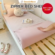 bedsheet with zip pure cotton not move bed sheet zip sheet single bed small bed pinl/blue/green zipp
