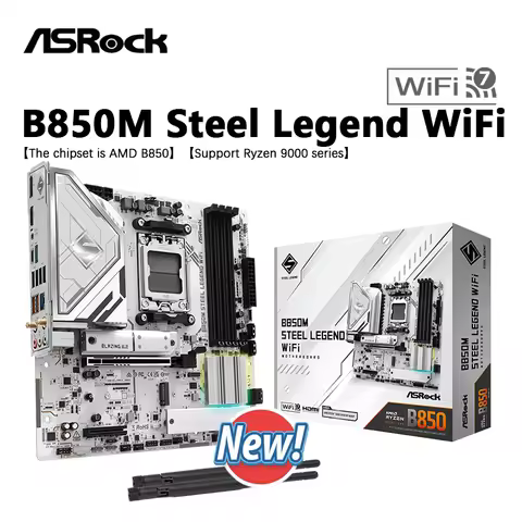 ASROCK B850M STEEL LEGEND WIFI NEW Motherboard AMD B850 Micro ATX AMD Socket AM5