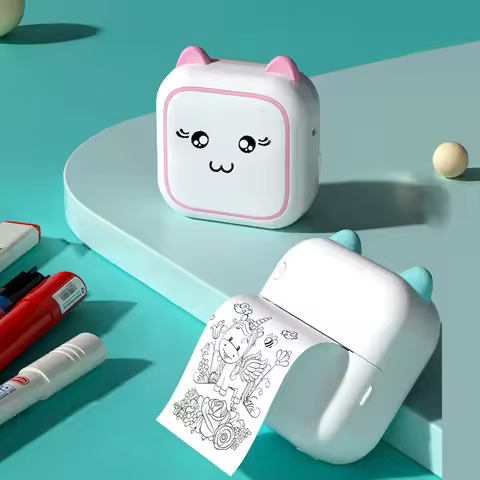 Mini Printer Thermal Adhesive Labels Printer Sticker Bluetooth Mini Pocket Label Notes Printer for H