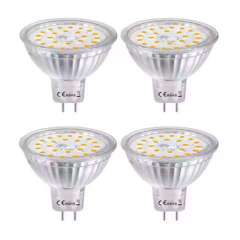 4-Piece MR16 G5.3 SMD LED Bulb Light 5W G5.3 Bi-pin Base Lamp Spotlight Bulb AC/DC12V Warm White =35