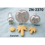 ZN-2370 Plunger cutter fondant mold cookie cutter coconut tree (Plunger Cutter)