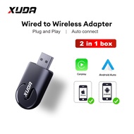 XUDA 2 in1 ใหม่Wireless CarPlay Android Autoอะแดปเตอร์สมาร์ทมินิกล่องPlug and Play WiFiเชื่อมต่อแบบม