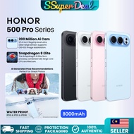 HONOR 500 Pro 200MP Camera Ai Cam OIS+EIS 120Hz OLED Display Snapdragon 8 Elite IP68 IP69 IP69K Smar