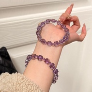[Natural Amethyst] Small Cube Sugar Women's Crystal Bracelet Bolivia Crystal