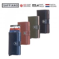 SECRID - RFID智能防盜真皮銀包 - Miniwallet - Saffiano Navy 藍色 (灰藍鋁) [平行進口]