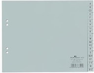 Durable A-Z Index (PP, A4 Partially Coverage, 20 Pieces, 215/230 x 180 mm) Pack of 20, Grey, 650010