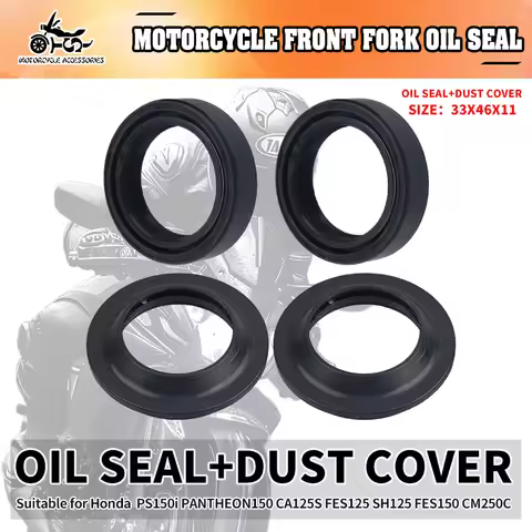 SJ 33x46x11 33 46 11 Front Fork Oil Seal And Dust Cover For Honda FES SH 125 150 PS 150i FORZA JAZZ 