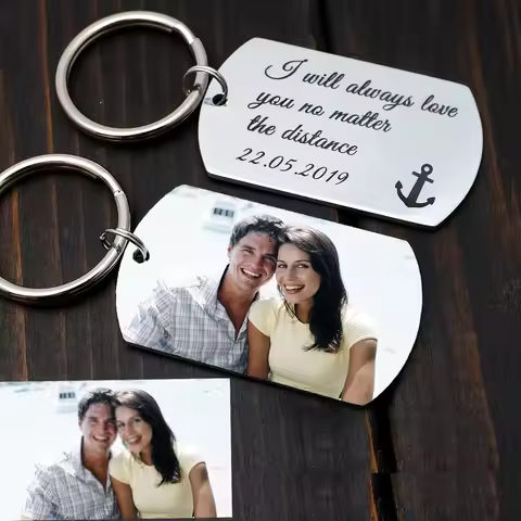 Personalized Photo Keychain Picture Keyring Personalized Picture Keepsake Dogtag Keychain Gift For H