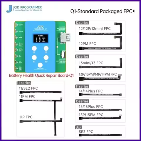 JC JCID Q1 Battery Health Quick Repair Board for IP 11 12 13 14 15Series No Need FPC Window Solve Po