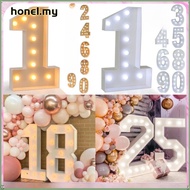 HONE LED Light Balloon, 0-9 Numbers 91cm Giant Birthday Figure, Decoration Box LED Lighted Light Up 