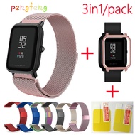 3in1 for Xiaomi Huami Amazfit Bip Strap Wristband Milanese Stainless Steel Bracelet