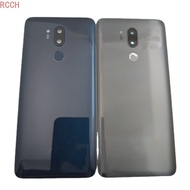 For LG G7 ThinQ Glass Back Battery Cover Door Panel Housing Case Replacement Parts with Camera Lens + Fingerprint