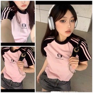 RAPLAN long-form loose T-shirt printed with TWO ROUNDS OO TCPERROR (real photo) UN women's short-sle