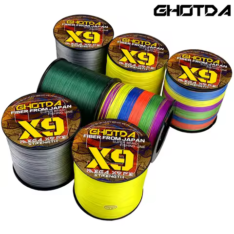 GHOTDA 1000M 500M 300M New 9 Strands Braided Fishing Line Super Strong Smooth Multifilament PE Line 