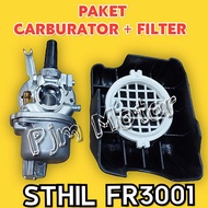 Paket fr3001 Carburator plus filter Udara saringan hawa lengkap karburator mesin potong rumput Fr300