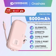 Orashare PNC05 PRO 5000mAh Mini Powerbank Portable Fast Charge Built-In Cable For Mobile Phones