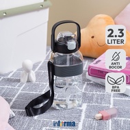 Informa Appetite Beldiq Tritan Drinking Bottle 2.3 ltr - Black Tumbler Water Bottle Drinking Place D