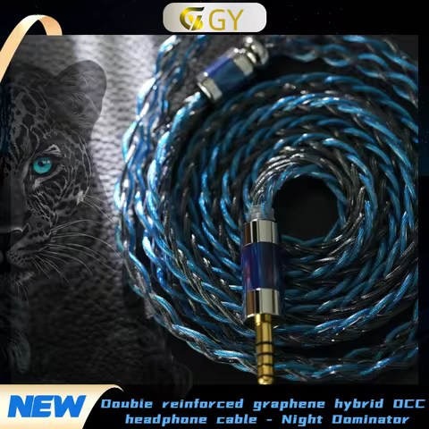 GY HiFi-339 Dark Night Dominator Earphone Cable Enhanced Graphene OCC 4.4mm MMCX/2Pin HD650 Earphone