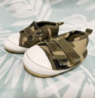 [9成新] 1~2歲嬰幼兒童nikokids品牌香港製米彩墨綠色寬楦學步鞋12號