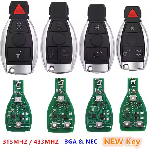 Keyecu 2/3/4 Button Remote Car Key Fob 315MHZ / 433MHZ NEC BGA Type for A B C E S G R CL CLK SLK ML 