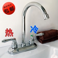 paip sinki kepala paip sinki Double Handle Double Hole Kitchen Sink Faucet Brass Basin