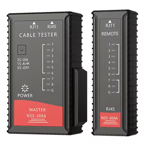 Cable Tester RJ45 Network Cord Tester CAT5E CAT6 CAT7 Burn Battery Power 8P8C 6P8C Transmitter Recei