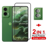 Moto G35 5G 2 in 1 Tempered Glass For Motorola Moto G35 G55 5G G85 E14 G24 Power G04 G34 5G G54 G32 