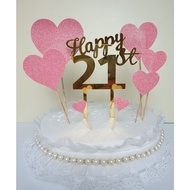Birthday Cake Topper | Happy 21 Birthday Cake Decoration | 21st Birthday Party Decoration