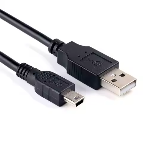 1PC EPS GPS Mini Charging Male Black for Cord USB 2.0 A To 5 Pin B Adapter