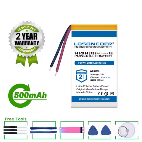 LOSONCOER Battery 500mAh For Sony WH-CH500 ,WH-CH510 ,WF-H800 ,WF-XB700 Charging box