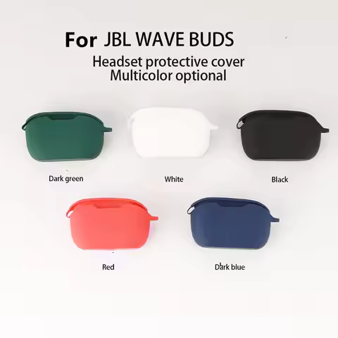 For JBL Wave Buds/Buds 2 Case Solid Color Earphone Cover Fundas Shell Soft Shockproof Silicone Hearp
