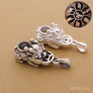 Pure Silver S999 Nano Stone DIY Pendant Baby Silver Accessories Hard New Style Pendant 3D Braided Pi