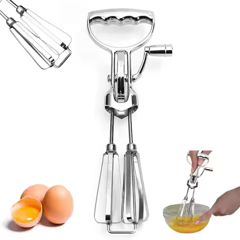 News Hand Crank Egg Whisk Milk Mixer Cream Butter Blender Stiring Foam Mixer Kitchen Cooking Tool Ki