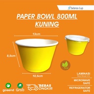 paper bowl 800 ml warna kuning murah tahan air bisa masuk microwave