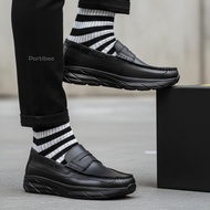 Portibee Cunha Men's Black Formal Slip-On Loafers Casual Sneakers Premium PU Synthetic Leather Work 