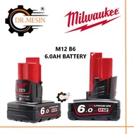 [READY STOCK] MILWAUKEE M12 B6 6.0AH BATTERY ORIGINAL
