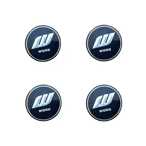 4pcs/set 45mm 50mm 56mm 65mm Metal W Work Emotion Emblem Logo Car Sticker Car Wheel Center Cap Rim H