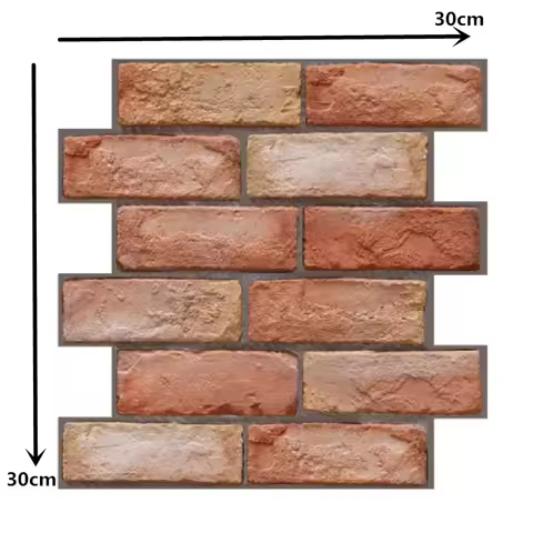 10PCS Self Adhesive Waterproof 3D Wall Panels Peel and Stick Subway Tile Brick Wallpaper Retro Stick
