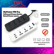 IQ Power Tb-T14 2.1A 2 Meter Flame Retardant Power Socket with 3 Usb Port + 3 Socket(1Y Warranty)