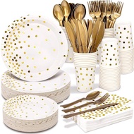 Bronze golden polka dot stamp cup paper plate
