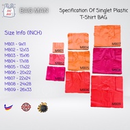 Carry Singlet Plastic Bag/Colour T-Shirt Bag9x11/12x13/15x16/17x18/17x22/20x22/22x24/24x28/26x33(Ready Stock/Customized)