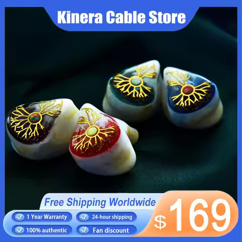 Kinera IDUN Golden 1DD+2BA Hybrid In-ear Monitor Earphone IEMs 3D Printing Cavity Hand Drawn Panel H